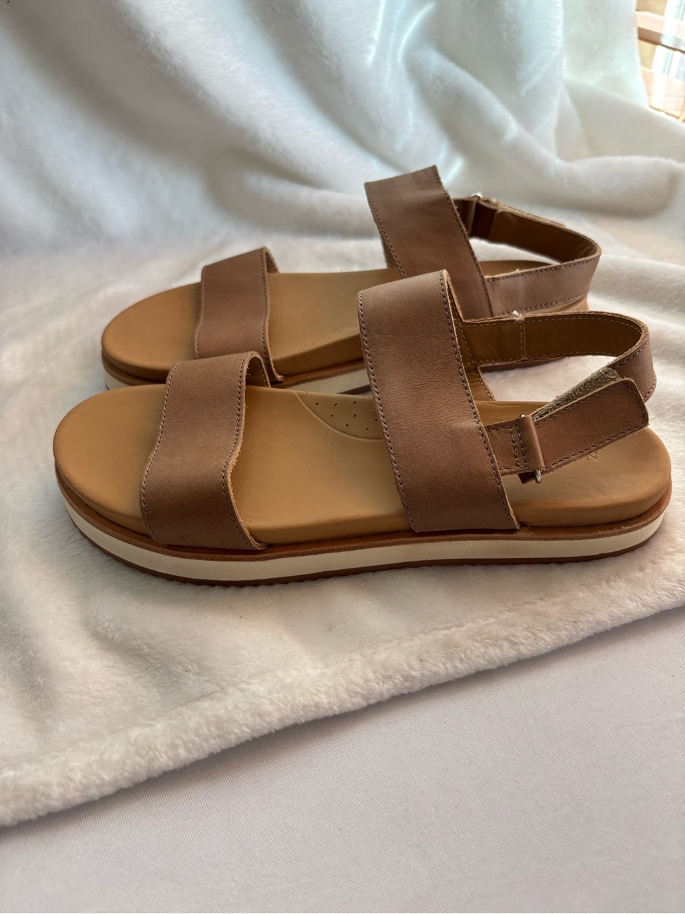 Nisolo Go-to Platform Sandals Leather Tan Size 7.5
